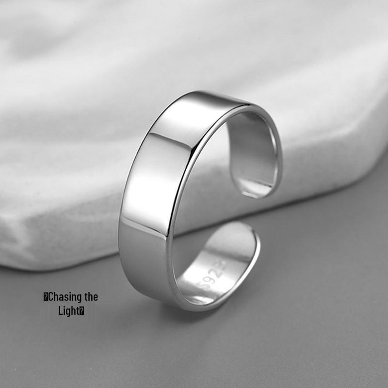 Elegant Wide Band Brushed Ring: Fashionable, Individualistic Index Finger Jewelry for Women Adjustable