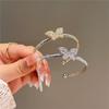 Gold Plated Zircon Butterfly Double Layer Open Cuff Bracelet Women Lightweight Luxury Fashion Jewelry