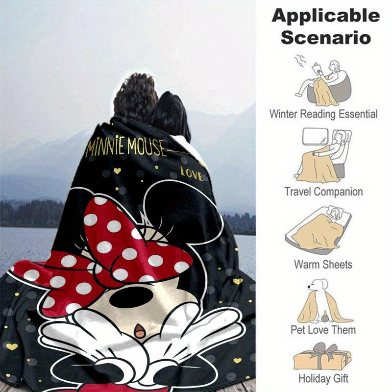 1pc Minnie Printing Blanket - Soft, All-Season Throw for Living Room, Bedroom,Personalized Gift with Adorable Cartoon Design