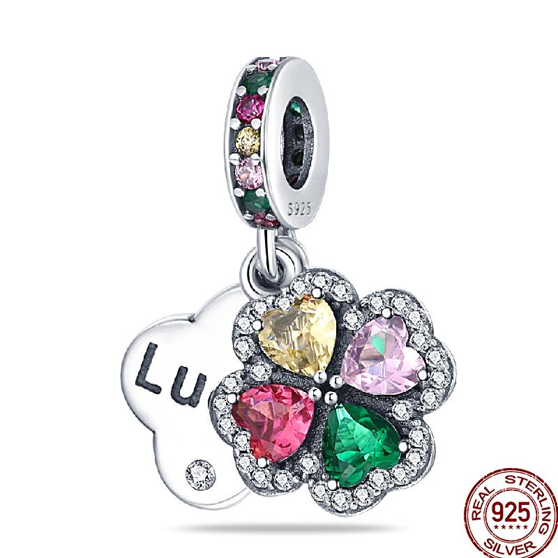 Copper Jewelry Pendant Early Spring Four Leaf Clover Flower Charm Fit Pan Beads Jewelry Birthday Diy Gift Fine Jewelry