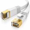 CHENLUKJ CAT6 3m Plano LAN Categoría Cat6 RJ45 Chapado en Oro Compatible con Cable Blanco, Ethernet de Alta Velocidad, Conector Anti-Enganche, Conforme, Conector,