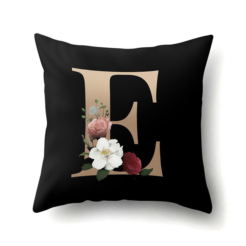 Polyester Pillowcase Home Car Decoration Printing Pillowcase 26 English Letter Cushion Cover