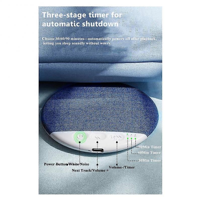 Mini Alto-falante Bluetooth para Dormir Som da Natureza Ruído Branco Soundbar Condução Óssea Alto-falante BT Ultrafino Desligamento Programado