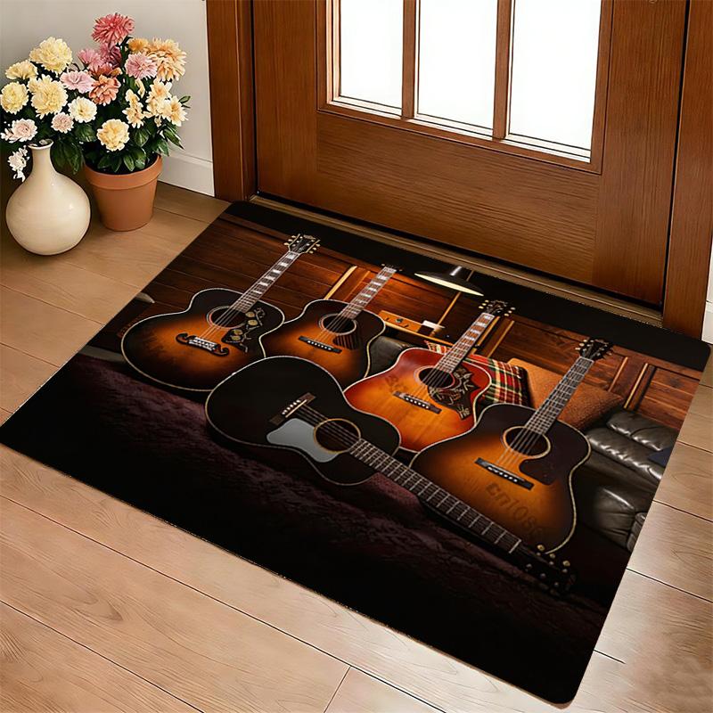 Guitar Collection Living Room Nonslip Area Rug Soft Carpet For Bedroom Game Playroom Sofa Office Home Decor Doormat Christmas Gift C926218