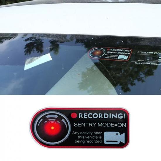 1Pc Window Sticker Safety Warning Decal For Car Sentry Mode Recorder Accessories