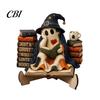 Festive Atmosphere Wood Ornaments Halloween Cute Ghost Ornament, Cartoon Wooden Statue, Theme Party Creative Ornament for Home Props Decorative Crafts