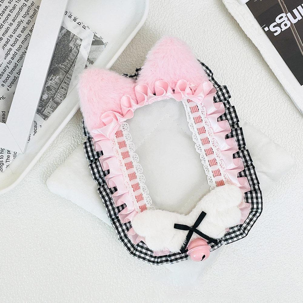 New Pink Bow Card Holder Lace Photo Protector Case with Ribbon Anime Photocard Holder