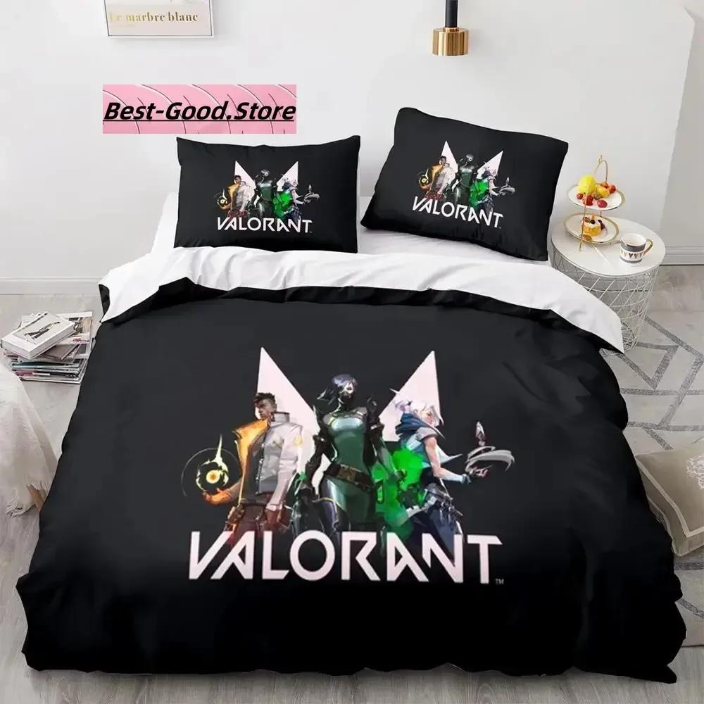 Gaming Valorant Beding Set Single Twin Ful Quen King-Sized Dimensionsd Dimensions Bed Linen Set Aldult Kid Bedrom Duvetcover Sets 3D Print Anime 039