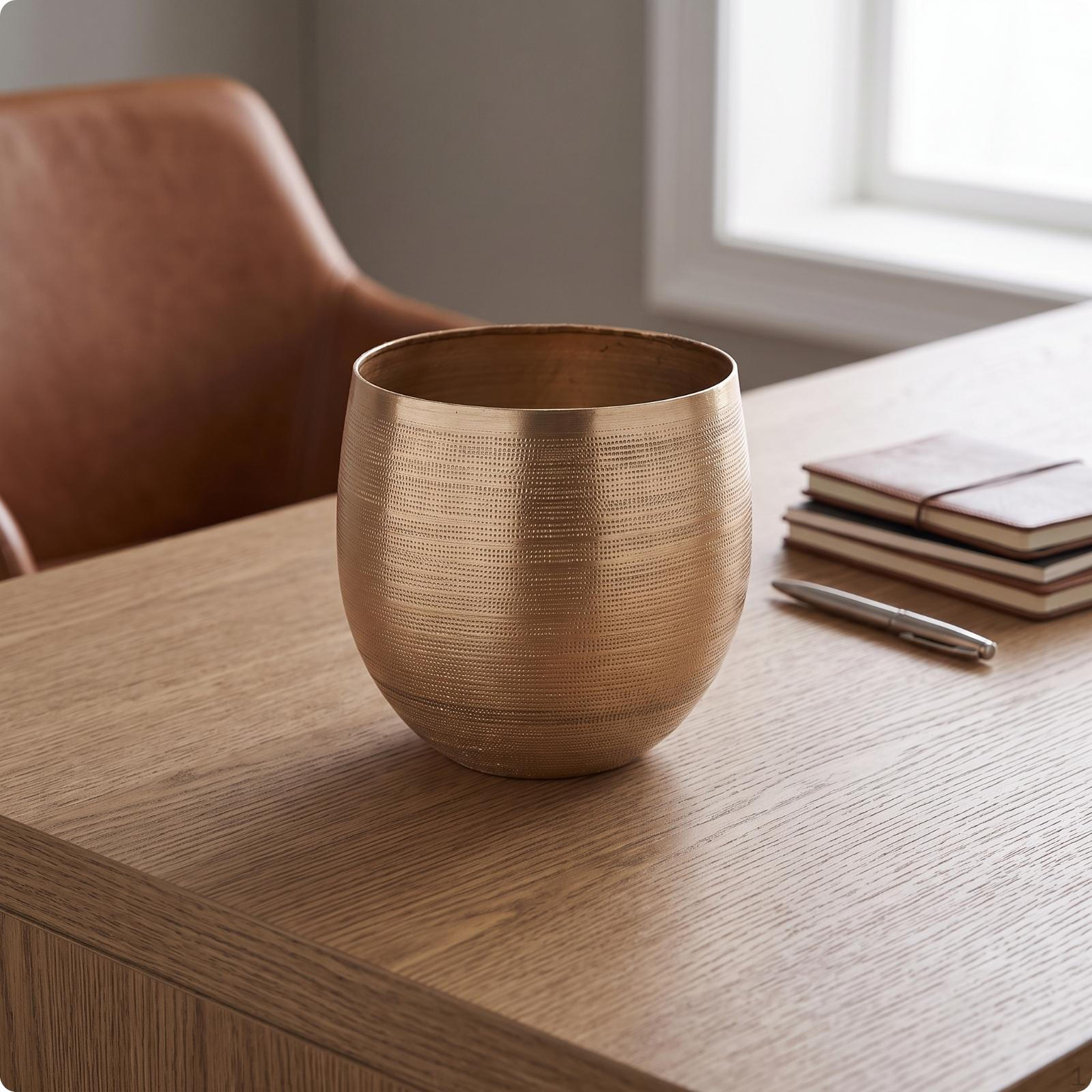 Modern Metal Vase | Hammered, Decorative
