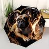 1pz Bouledogue Francese Compagno Ombrello Pieghevole Automatico Compatto Leggero per Avventure all'ApertoT82