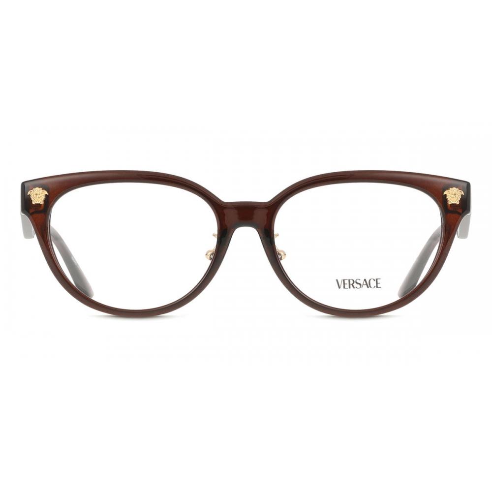 

Versace Women Eyeglasses Asian Fit 5508 Ve3370d Transparent Brown/54-16-145