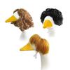 1-5 Stück Rein Handgeflochtenes Veranda-Gänse-Tiere Perücken-Set, Rasen-Gans-Statue Geflochtene Perücke Großes Haar, Niedliche Dekorations-Hut-Perücke Kopfschmuck