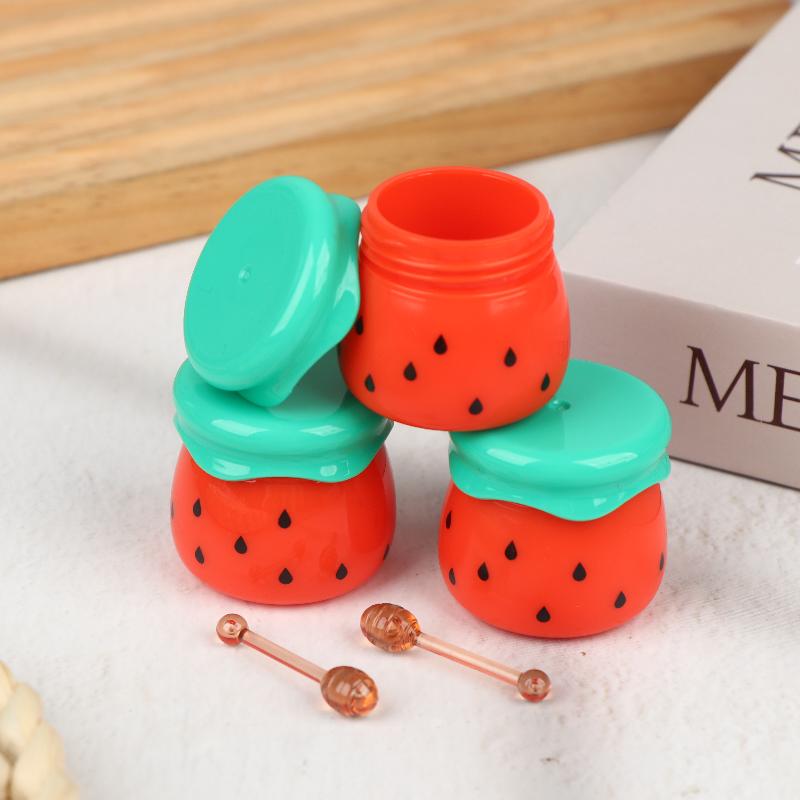 1Pcs Cute Watermelon Lip Balm Container Empty Lip Mask Jar With Mini Honey Stick Lipstick Packaging Tank Mini Cosmetic Dispenser
