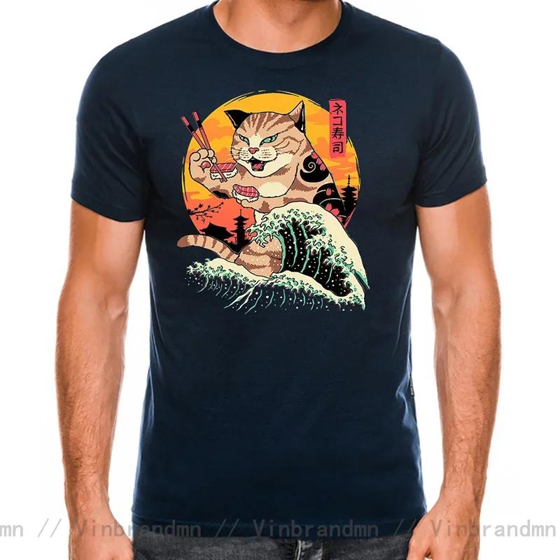 2025 Newest Design Catana Kawaii Harajuku T Shirt Unisex Ninja Cat Tshirt Samurai Cat Anime Tshirt Japanese Kaiju Sushi Cat Tshirt