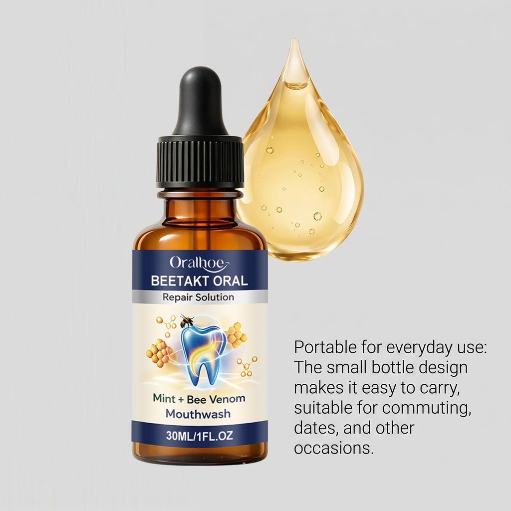ORALHOE Bee Venom Oral Care Solution Gently Cleans the Mouth and Provides Comfortable and Convenient Care for Daily Teeth and Tooth Surfaces.