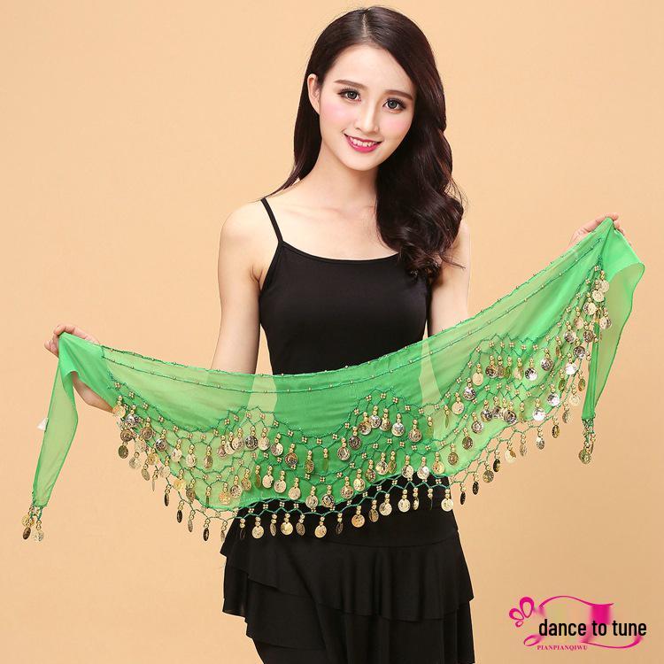 Indischer Bauchtanz Hüftgürtel mit Goldmünzen - Auftritts- & Übungskostüm-Accessoire