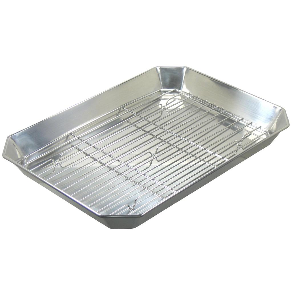Nagao Medium Rectangular Plate with Stainless Made in Japan Tsubame-Sanjo Mesh, 33cm, 18-8 Steel,