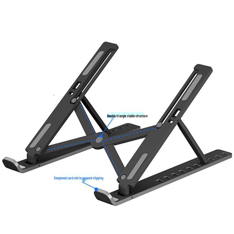 Foldable Plastic Laptop Stand with Cooling & Storage