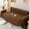 Two-seat Sofa Chenille Reversible Sofa Towel for Decoration Couch Cover With Fringes Throw Blanket Chair Slipcover for Pets Kids