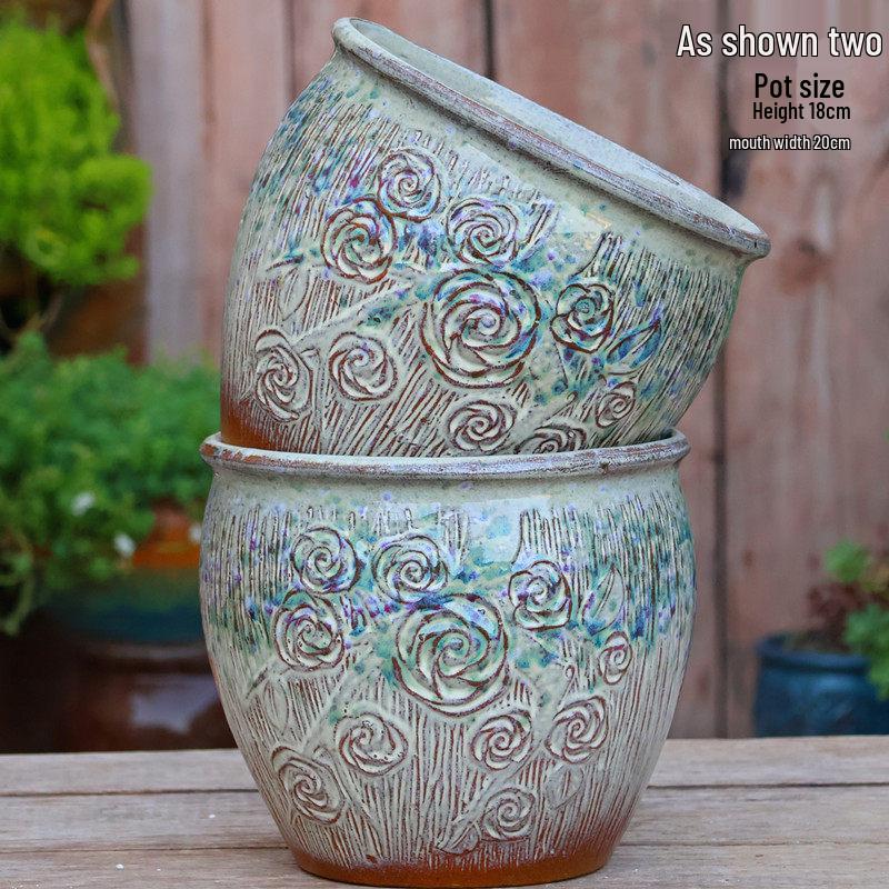 Yixing Handmade Coarse Pottery Large Square Succulent Flower Pot