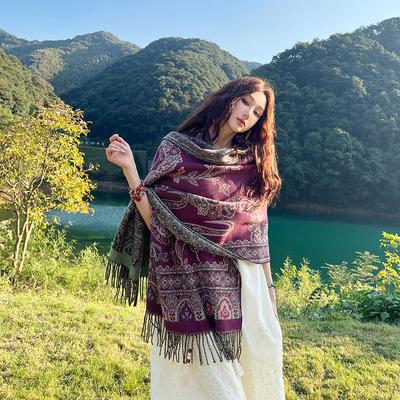 Skin Friendly And Breathable Warm And Versatile Home, Autumn And Winter Women'S Travel Shawl, Thick Cloak, Air Conditioning Blanket