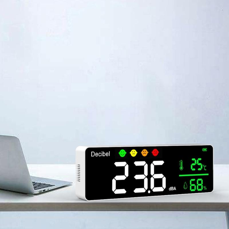 Wall Mounted Sound Level Meter With Temperature Humidity Sensors For Accurate Measurement In Indoor Decibel Meter