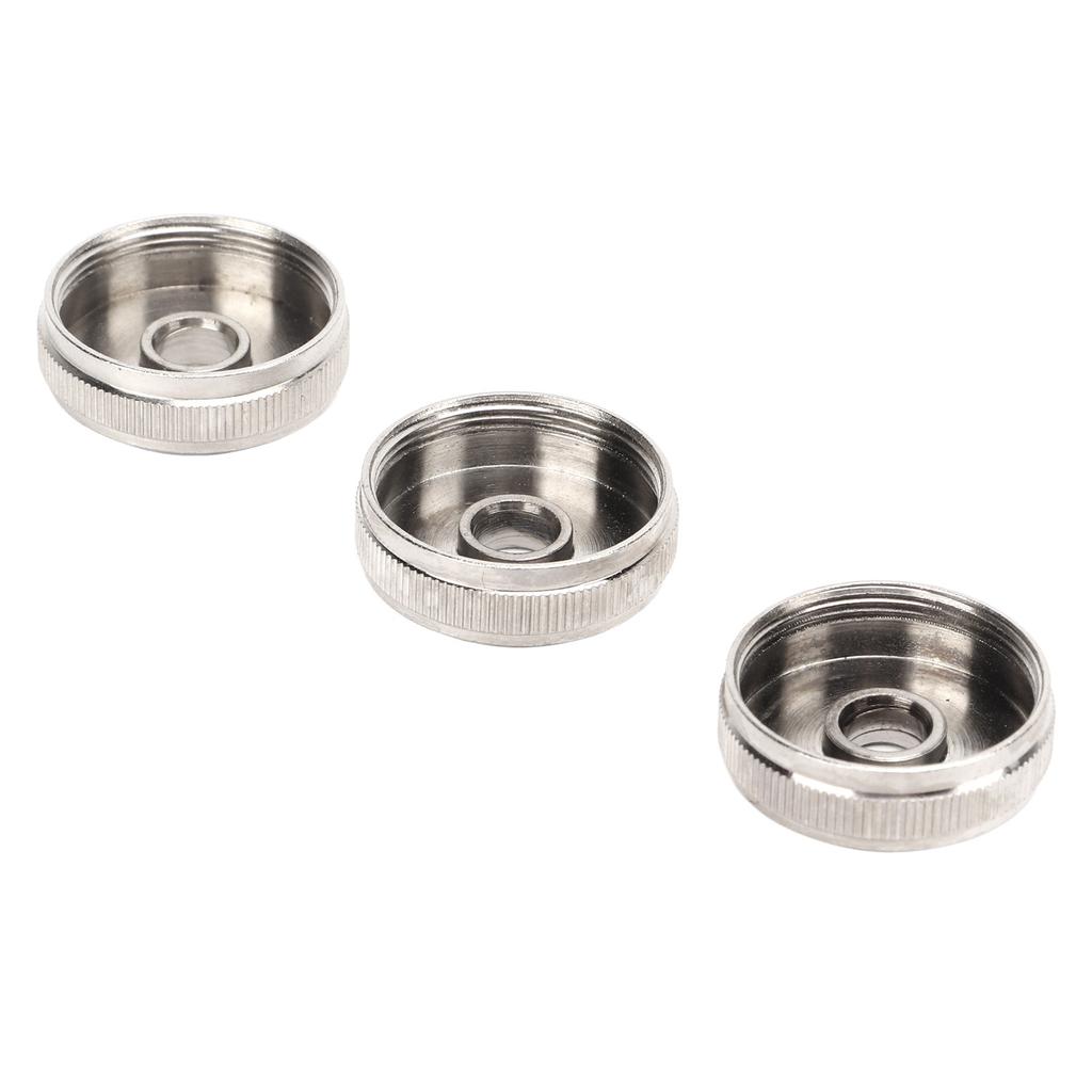 3Pcs Trumpet Valve Cap Metal Silver Screw Piston for Trumpet Replacement Musical Instrument Accessories Trumpet Bottom