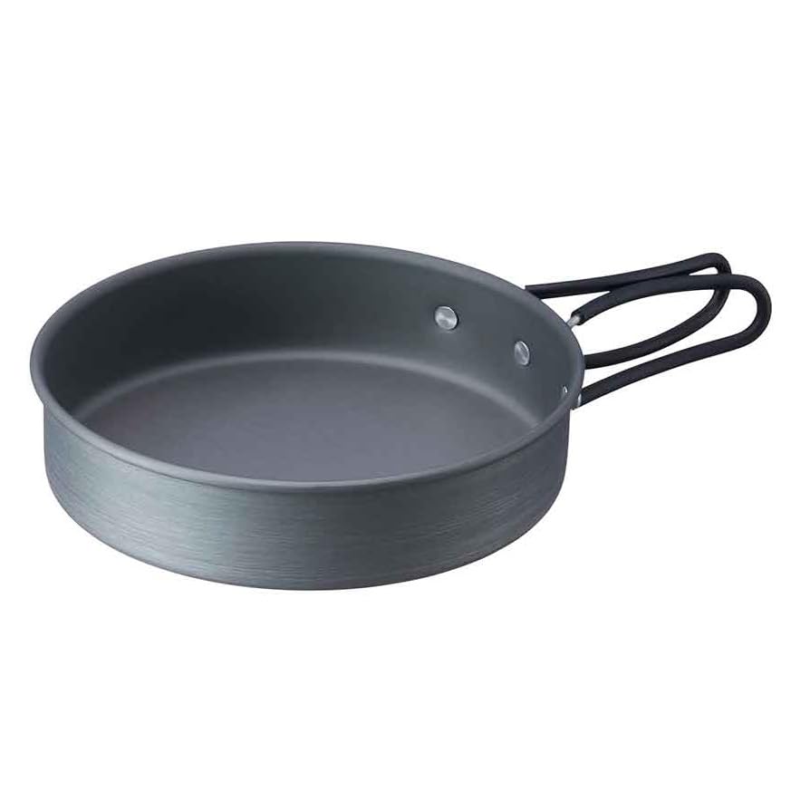 LOGOS LOGOS Drainer Cookware Set 81210211 Gray [Pot] (Approx.) Diameter 16.5cm X Height 8.2cm / Total Length 25cm Camping Hard Anodized