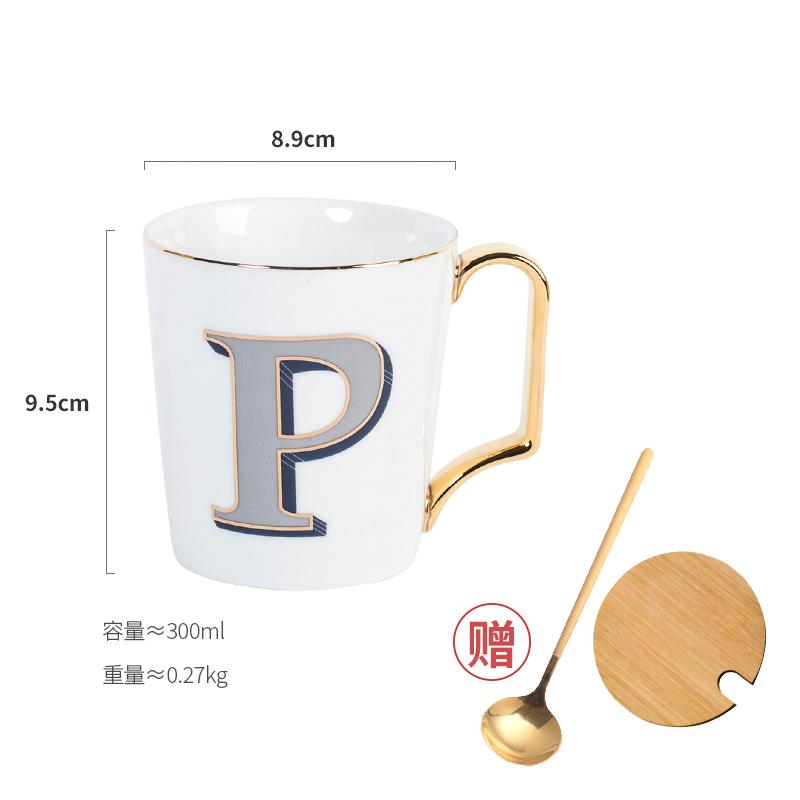 1 Stück Europäische Goldbuchstaben Keramiktasse Liebhaber Frühstück Kaffeetasse Milchtee A-Z Buchstabe Männer Frauen Kreativer Becher