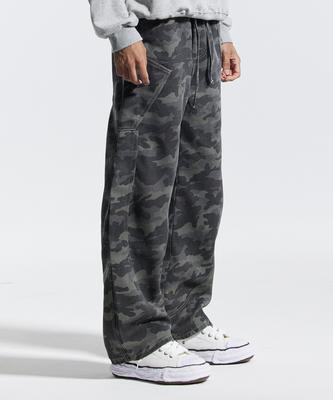 CREAM SODA LAB Banded Wide Piping Diagonal Cargo Pants Camo