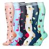 6 PAIRS Compression Socks for Men Women Running Nurse Socks Nurses Sport Ladies Lady Womens Running Flowers Animal Fruit