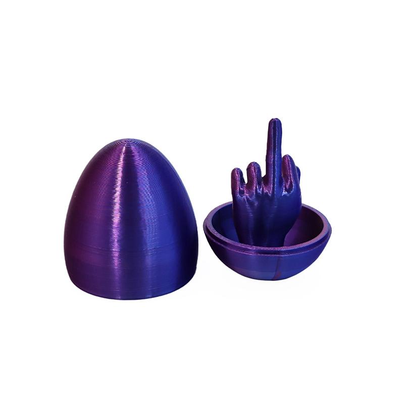 

Easter Egg 3D Printing Middle Finger Ornaments Funny Middle Finger Egg Decompress Desktop Decorative Crafts Prank Gift A5