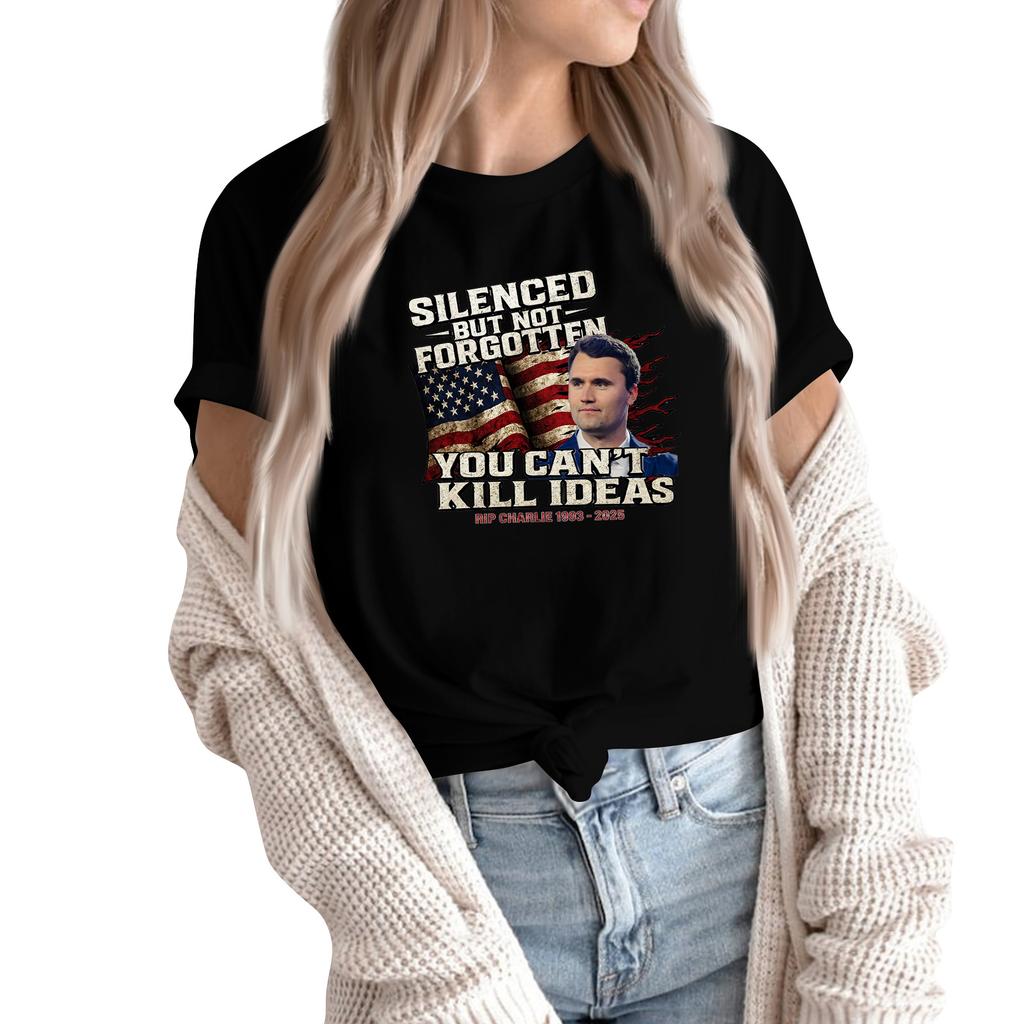 Women's Fashion Casual Printed Short Sleeve Round Neck Pullover Tops