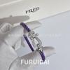Fei Jia February Birthstone Purple Horseshoe Buckle Unisex DIY Bracelet