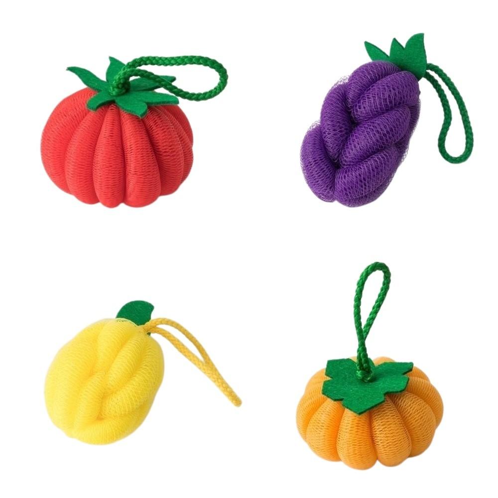 4pcs Soft Vegetable Bath Ball Soft Bubble Bubble Bath Flower Tomato Fruit Shower Balls Bath Care 4pcs