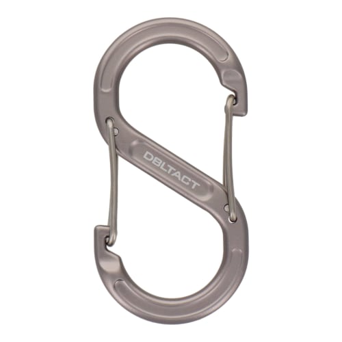 Sankyo Corporation DBLTACT Aluminum S-Type Carabiner, 80mm, Gunmetal, DT-AKS-80G