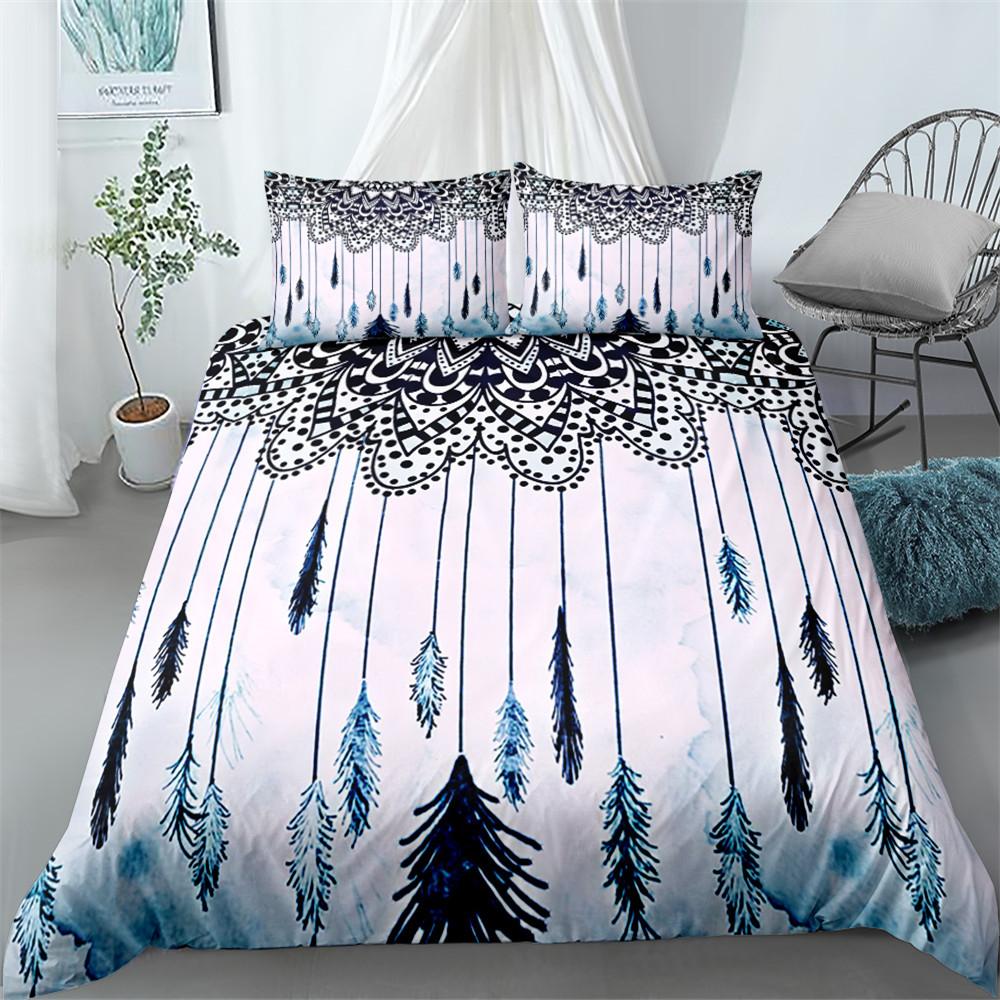 Indian Chief Crown Hand Draw Bedding Set Single Twin Double Queen King Cal King Size Bed Linen Set