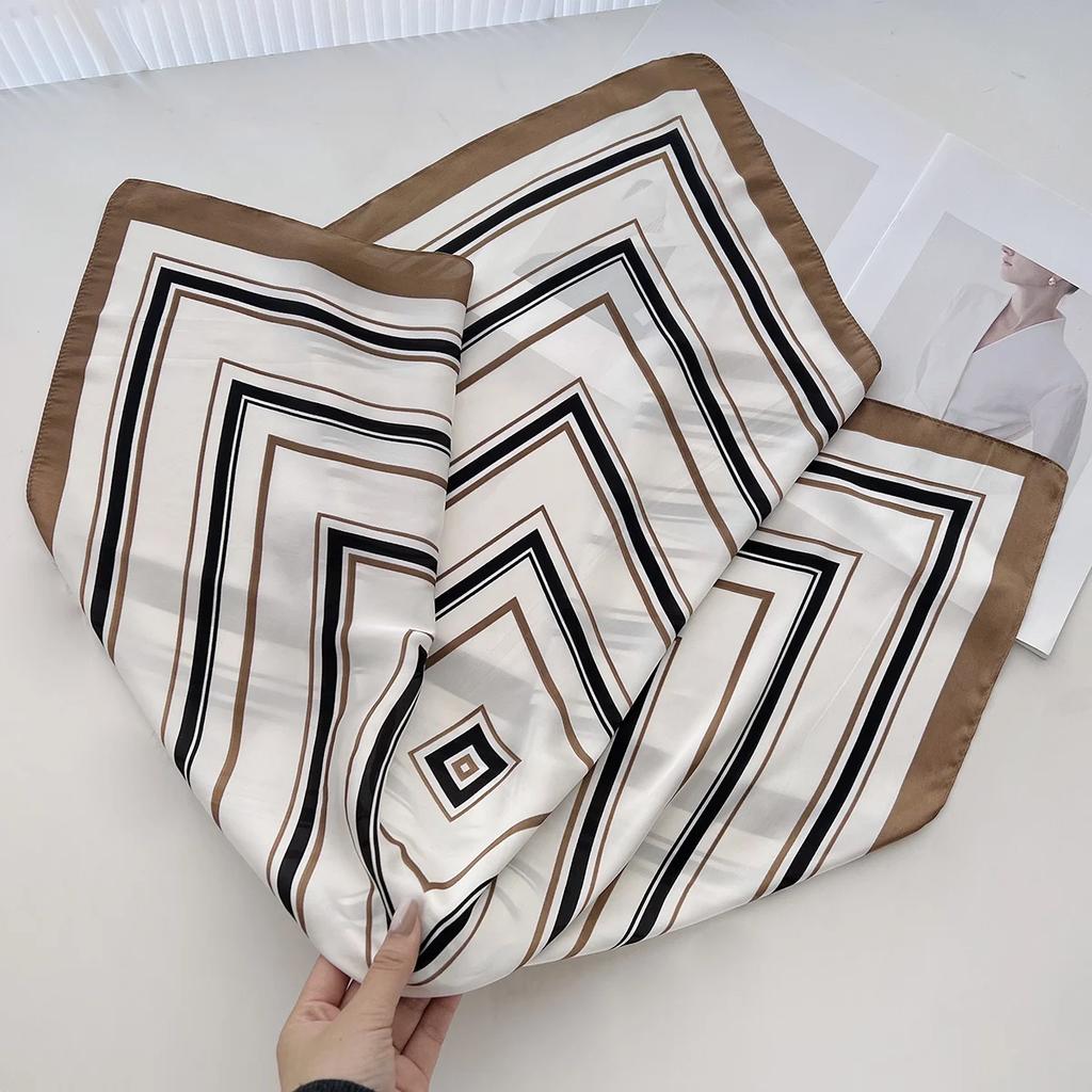 Scarf For Women Luxury Bandanna Spring/Summer Headband Hair Scarf Neckerchief Imitation Silk Square Scarf With A Shirt