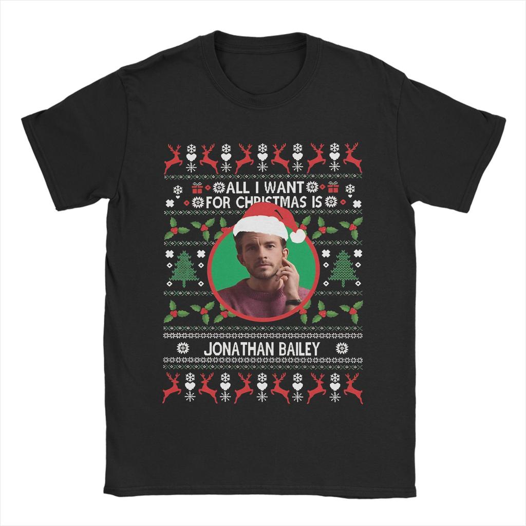 Vintage Pop English Jonathan Bailey Actor TShirt for Men Women Cotton T Shirts Short Sleeve Tee Shirt Plus Size Clothing