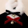 Hairball Christmas Plush Choker Sweet Xmas Clavicle Chain Exquisite Bow Pendant Necklace  Girls