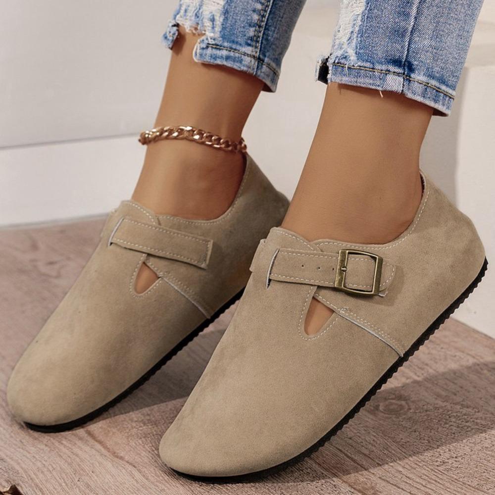 Stylish Loafers Leather Mules Comfortable Potato Shoes with Arch Support for Indoor and Outdoor Sleek Plus-size Flats