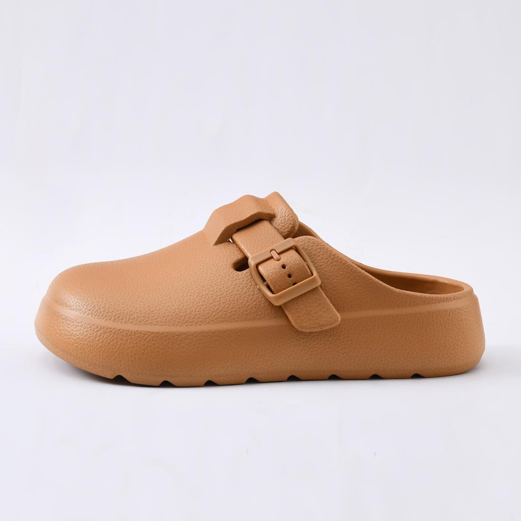 New Women's Solid Color Hole Shoes Platform Non-slip Wear-resistant Fashion Simple Outdoor Beach Bag Head Slippers