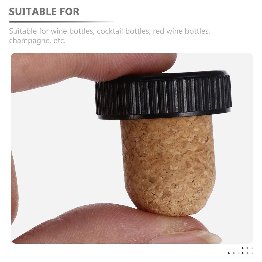10pcs Bottle Stopper Cork Stoppers Corks Cap Saver Wooden Bottles Sealing Plug Reusable sealer Beverage Topper Accessories 5