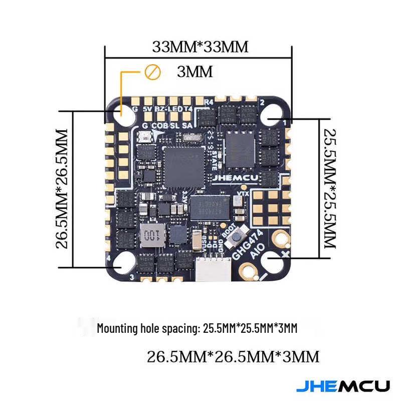 HSKRC JHEMCU GHG474AIO 40A 3-6S AIO Flight Controller