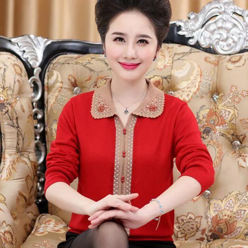 Autumn Winter Women's Middle-aged Bottom Sweater Loose Pullover Large Size Clothing Winter Sweater