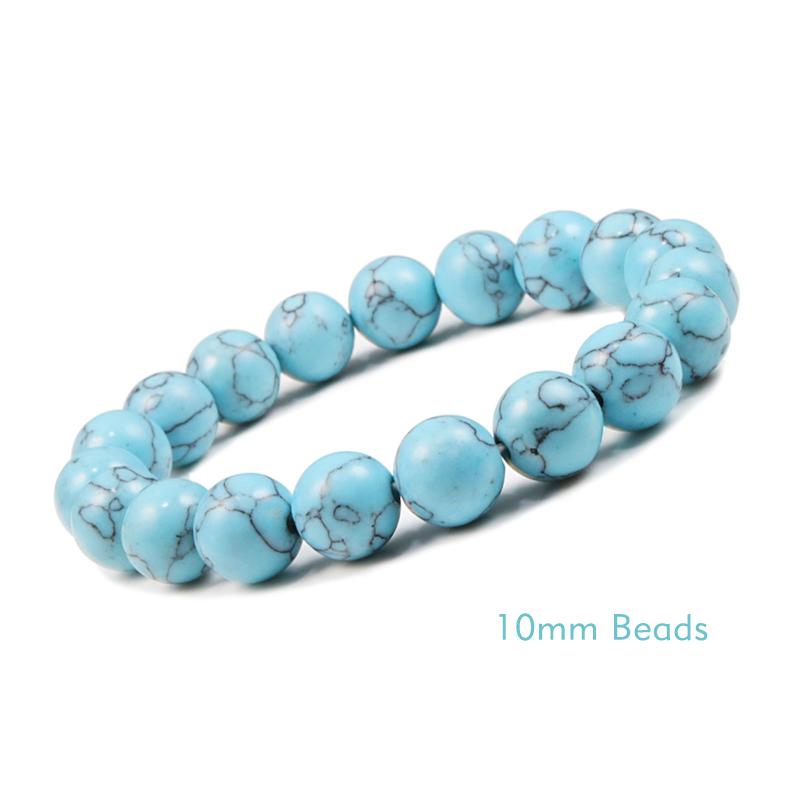 Charm Bracelet 6mm 8mm 10mm White Natural Stone Simple Women Men Elastic Strand Bracelets Meditation Prayer Jewelry Friend Gift