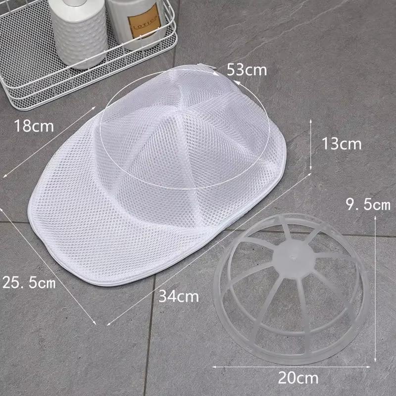 1pc Washing Machine Hat Wash Protector Household Portable Cap Cleaner Laundry Bag Mesh Organizer Hat Laundry Bag Zip Bags