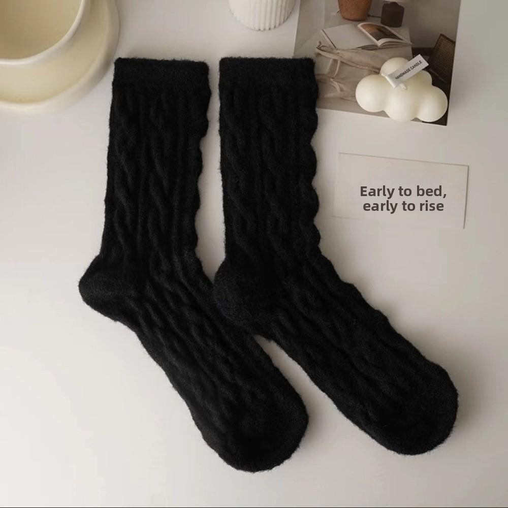 Plush Fluffy Socks Velvet Knitted Socks New Winter Warm Socks  Women