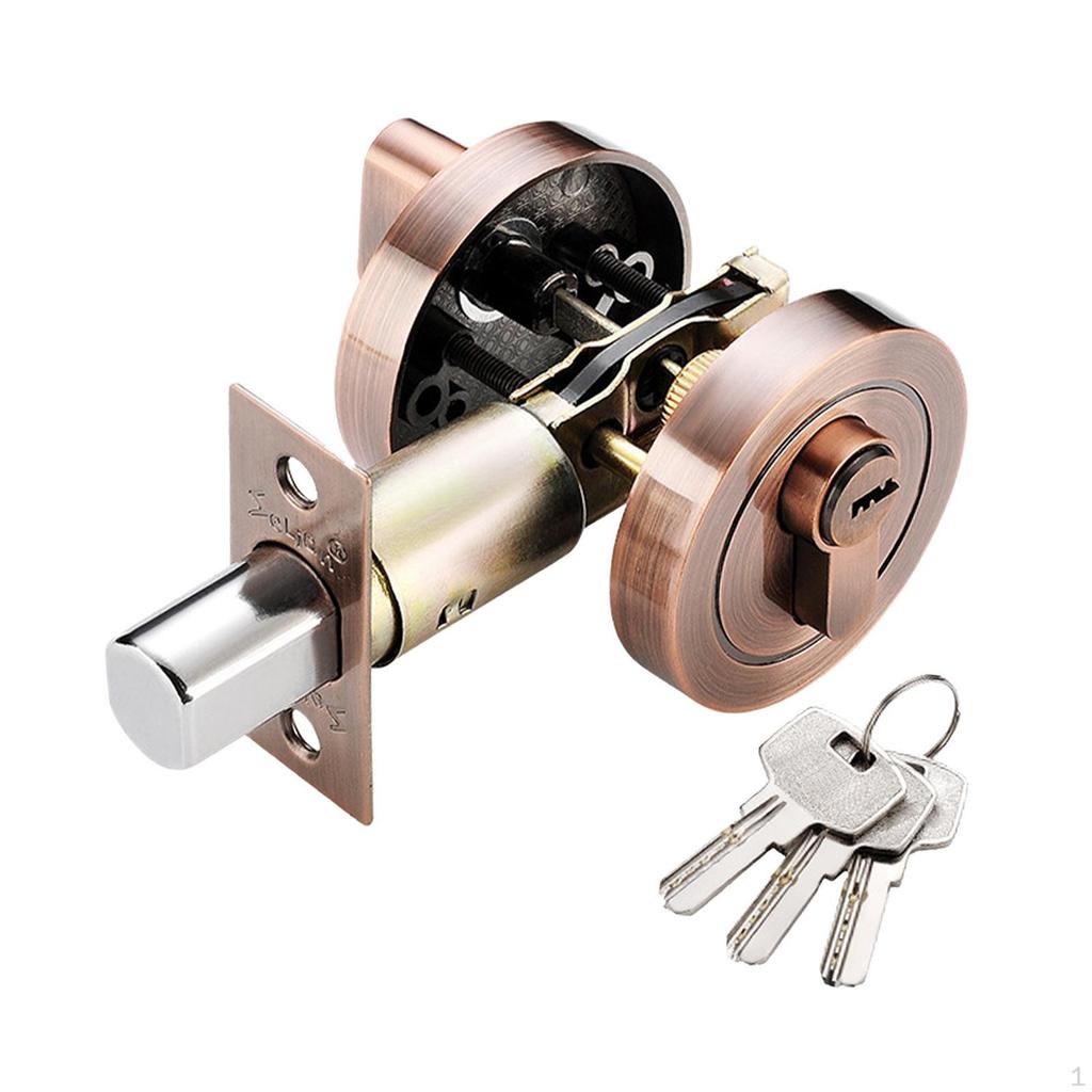 Fechadura Morta Cilíndrica Simples Contemporânea com Chaves para Uso em Escritório e Residencial