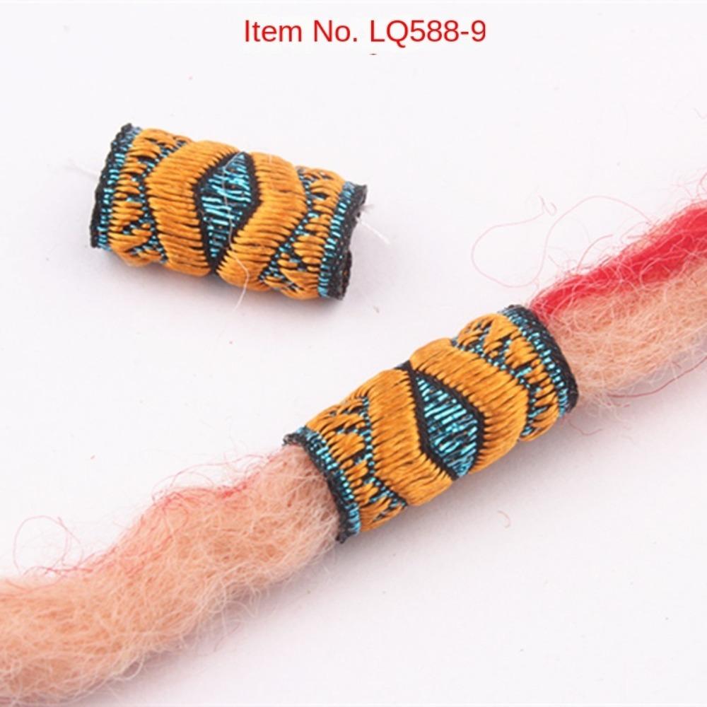 10Pcs/Set Hiphop Fabric Hair Braid Beads Mini Colorful Cloth Dreadlock Beads Clips Cuff   Men/Women